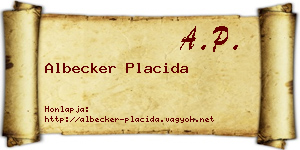 Albecker Placida névjegykártya